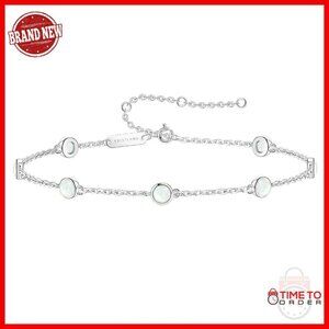 Sterling Silver Fire Opal Bracelet 7 Stone Delicate Chain Women's Jewelry